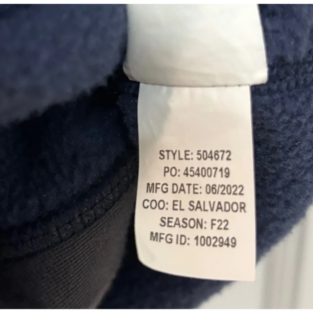 LL Bean Mens Mountain Classic Fleece Vest Navy Blue Full Zip L Large 504672 F22